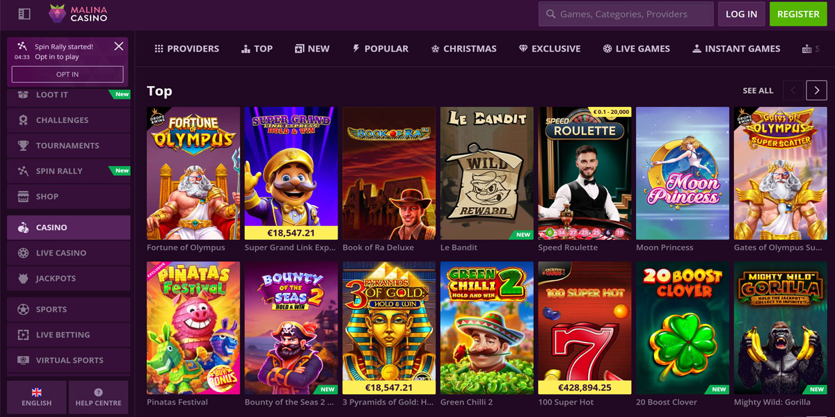 Malina Casino Slot Games