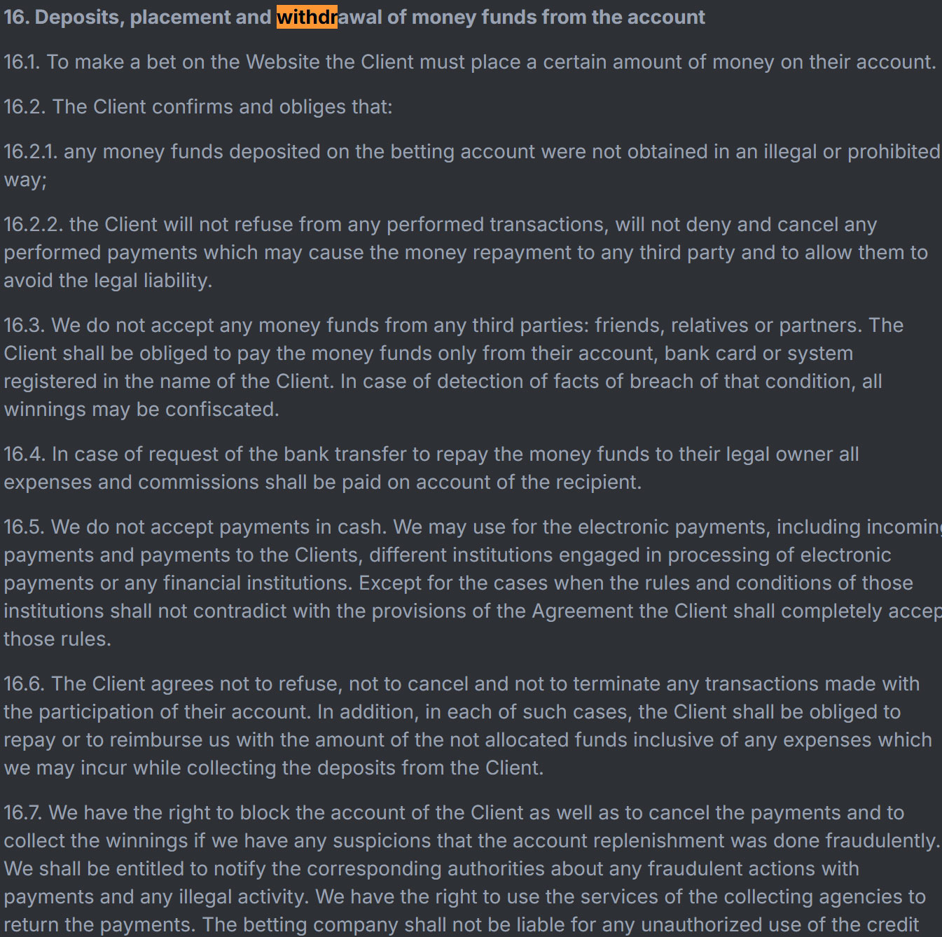 1Win Casino Withdrawal Information