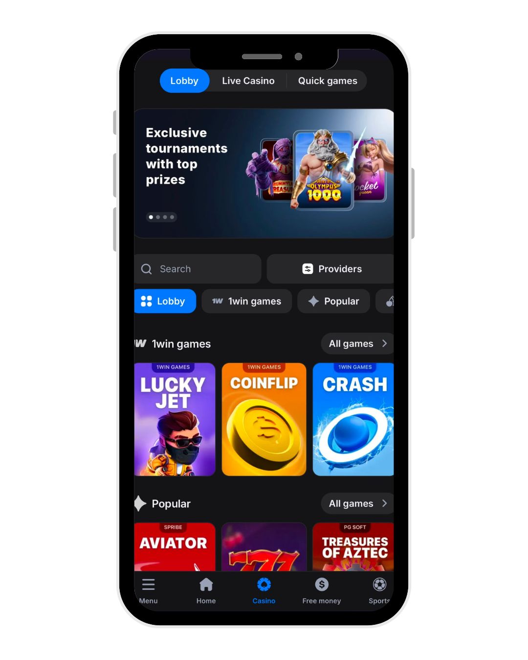 1win casino mobile home