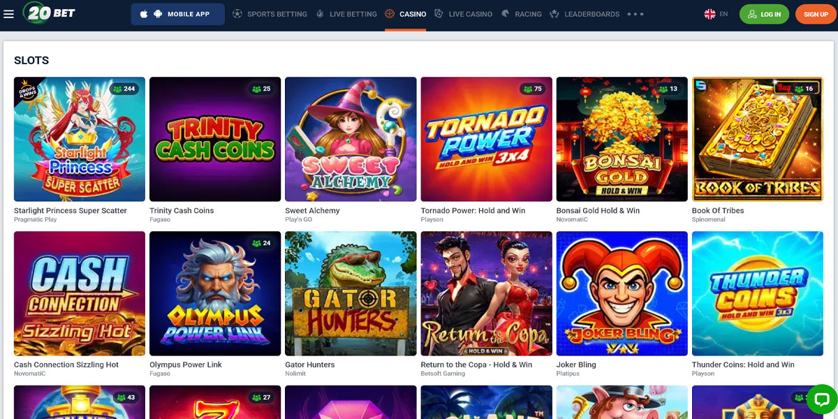 20Bet Casino Slot Games