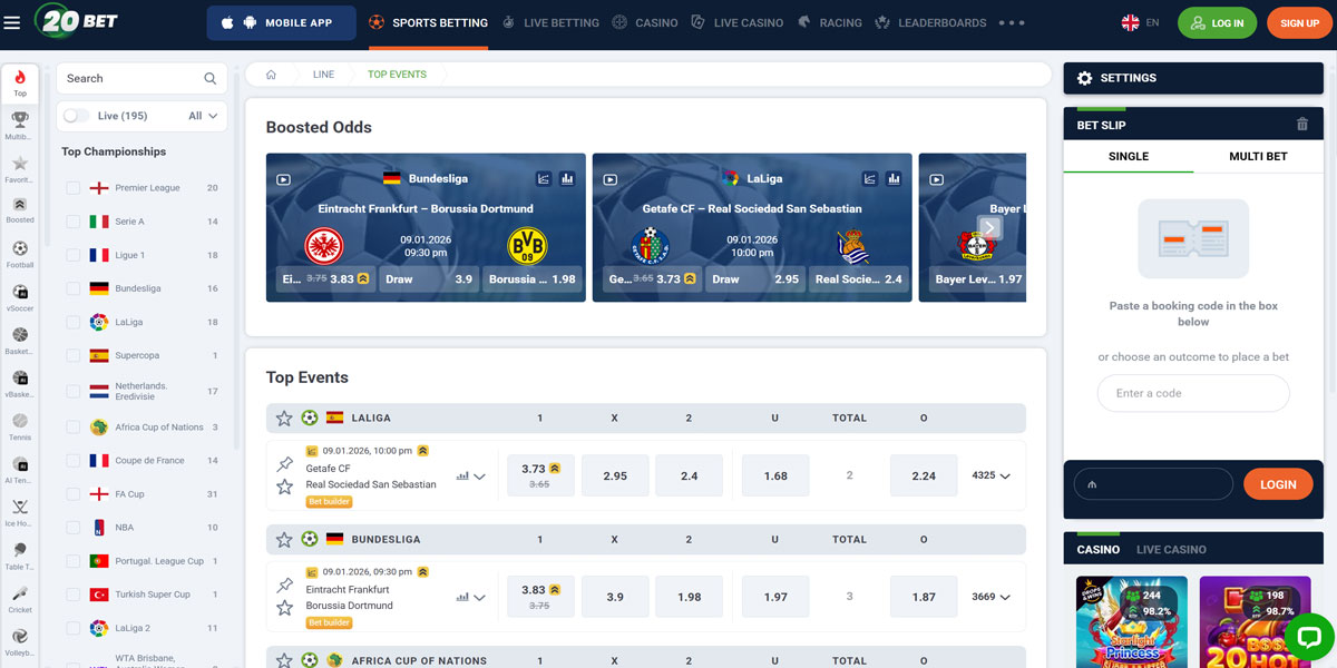 20Bet Casino Sports Betting