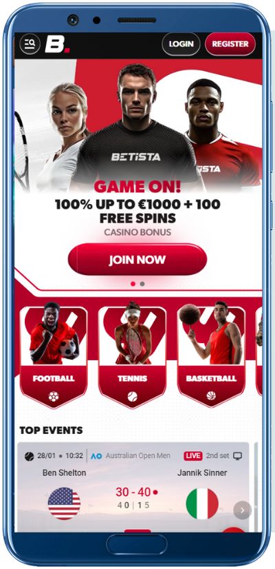 Betista Casino Mobile App Shot