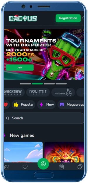 Cactus Casino Mobile App Shot