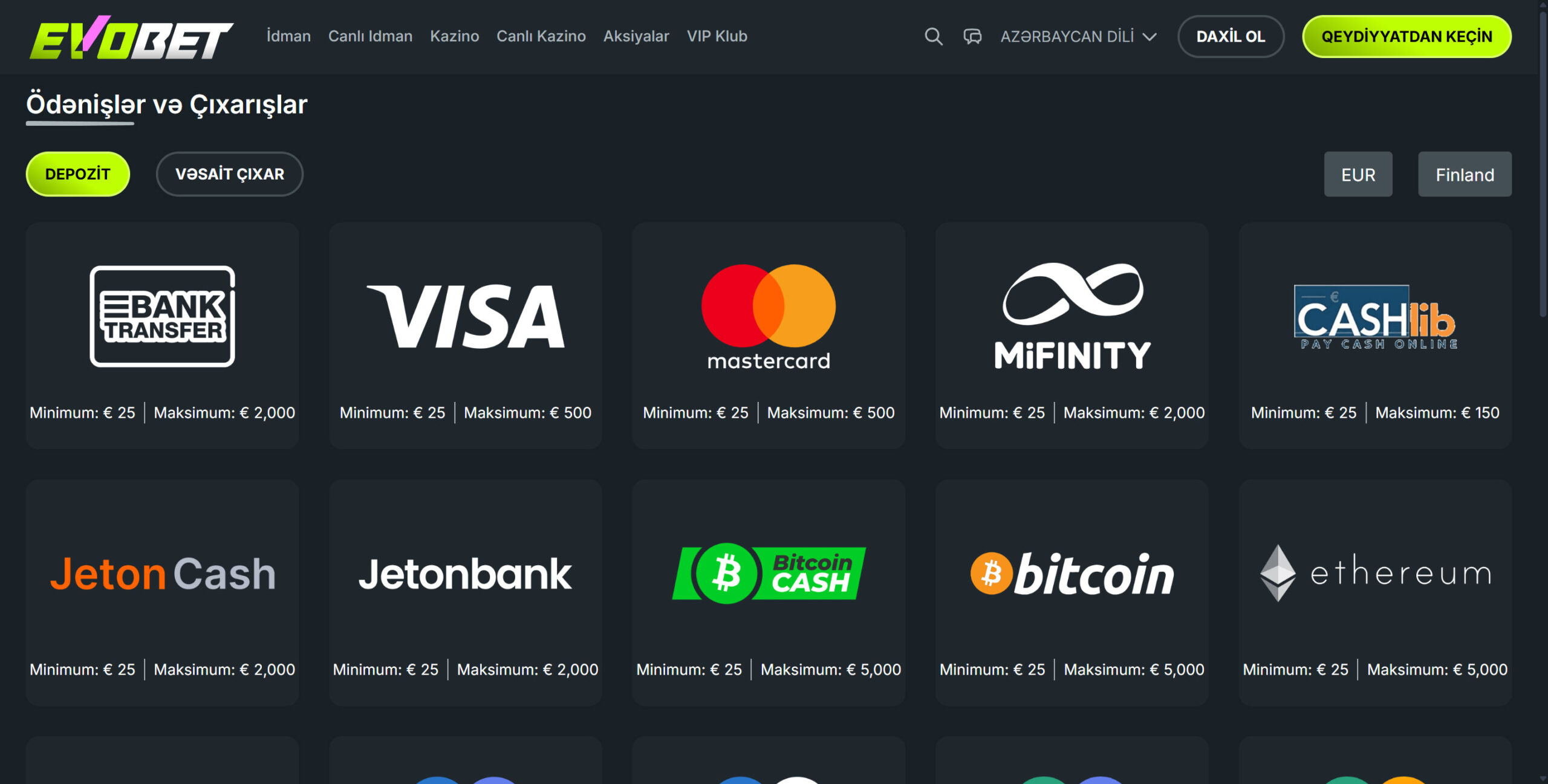 Evobet Casino Withdrawal