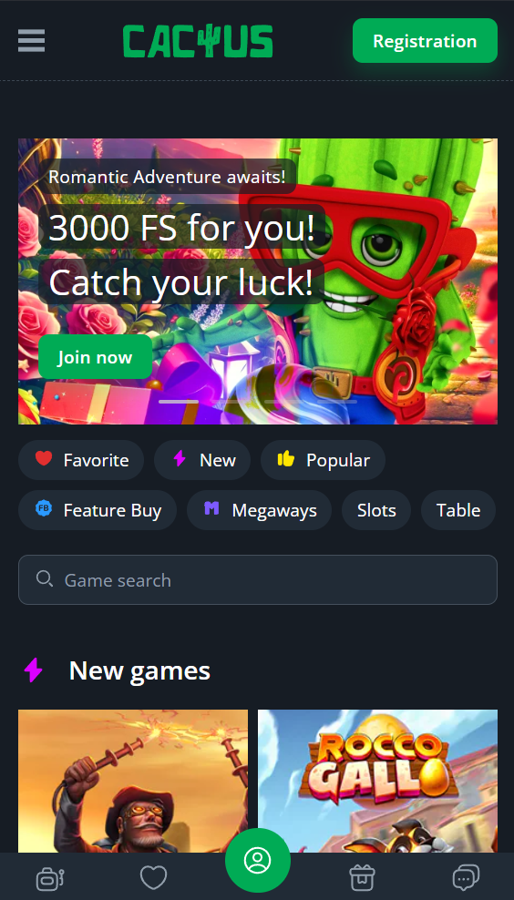 Cactus Casino Mobile View