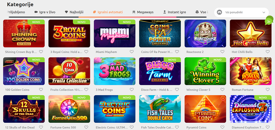Cadoola Casino Slots Section