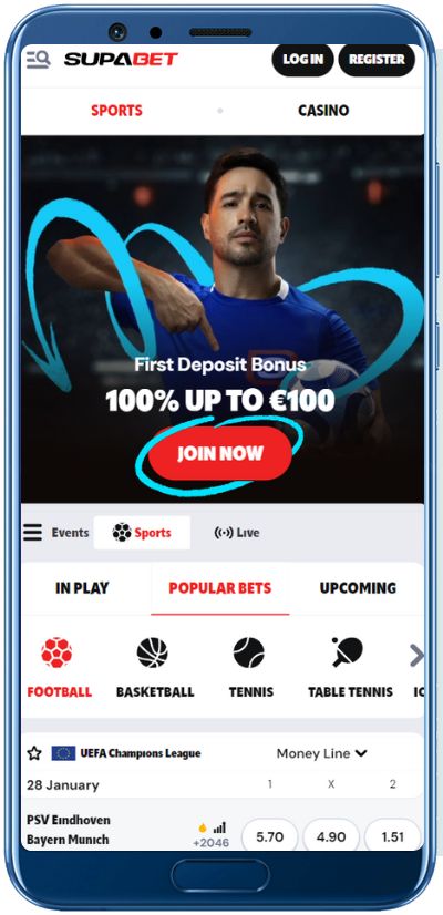 SupaBet Casino Mobile App Shot