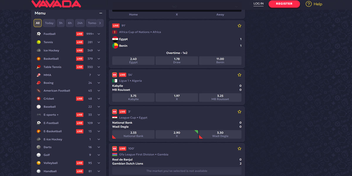 Vavada Casino Sports Betting