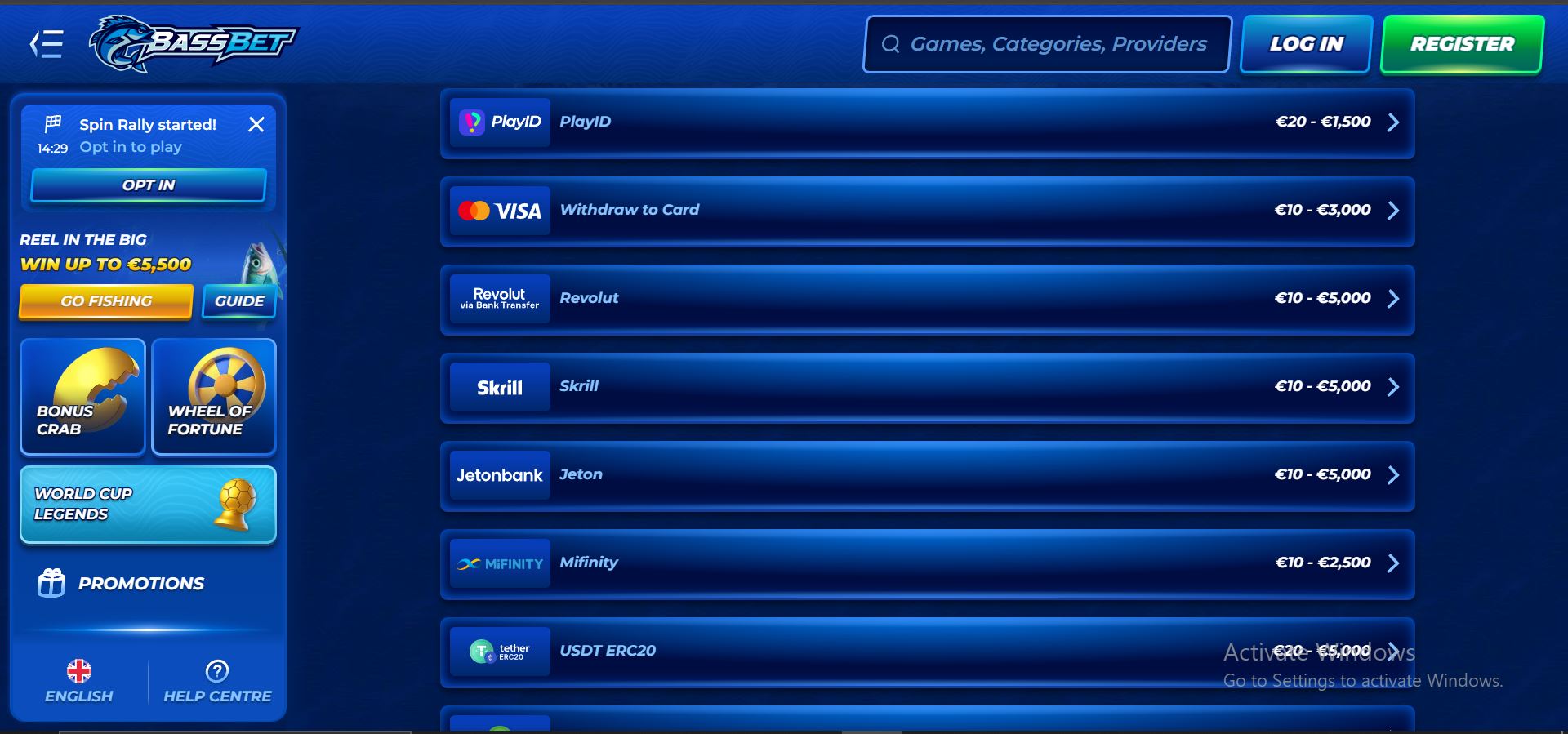 bassbet casino withdrawals