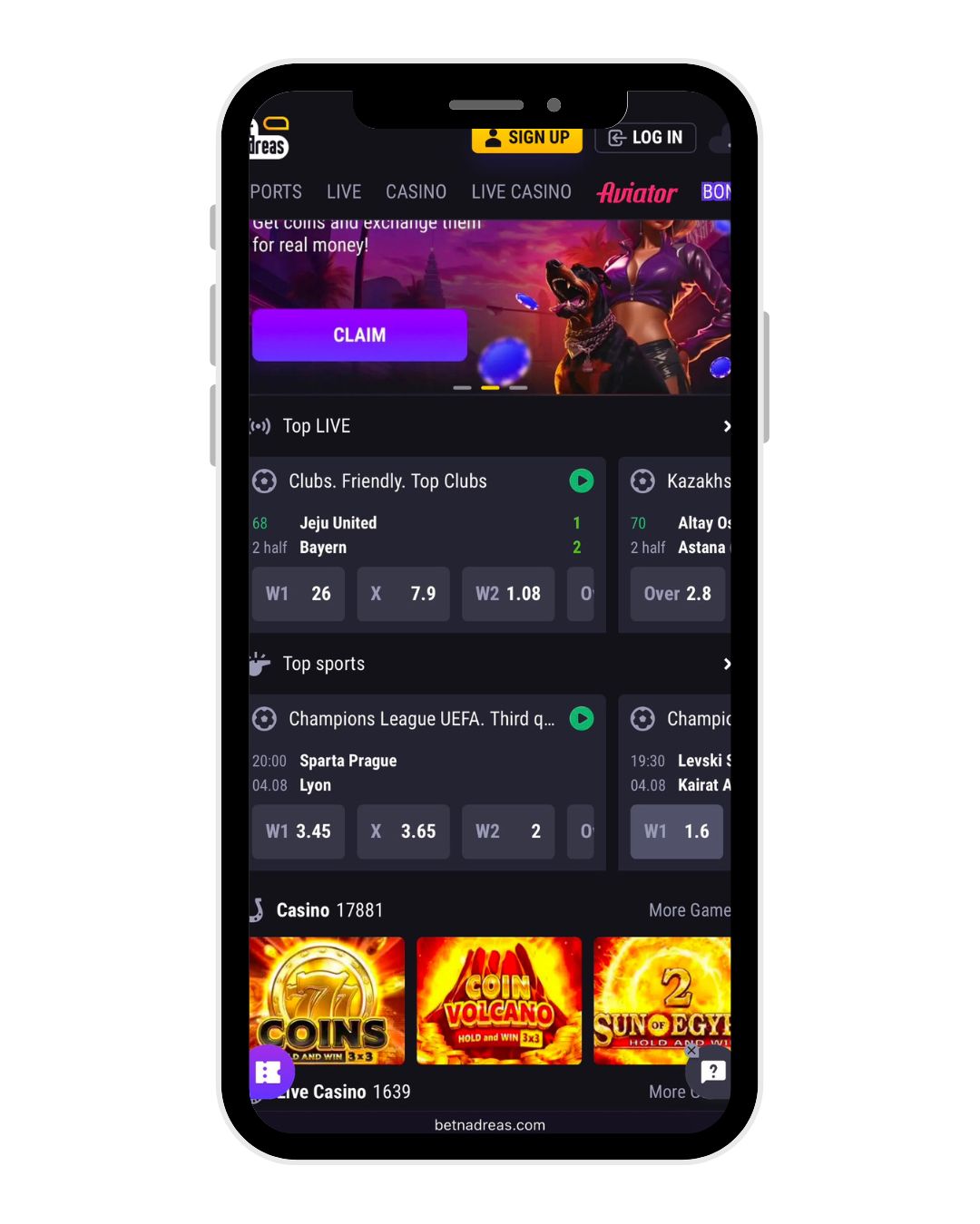betandreas casino mobile home
