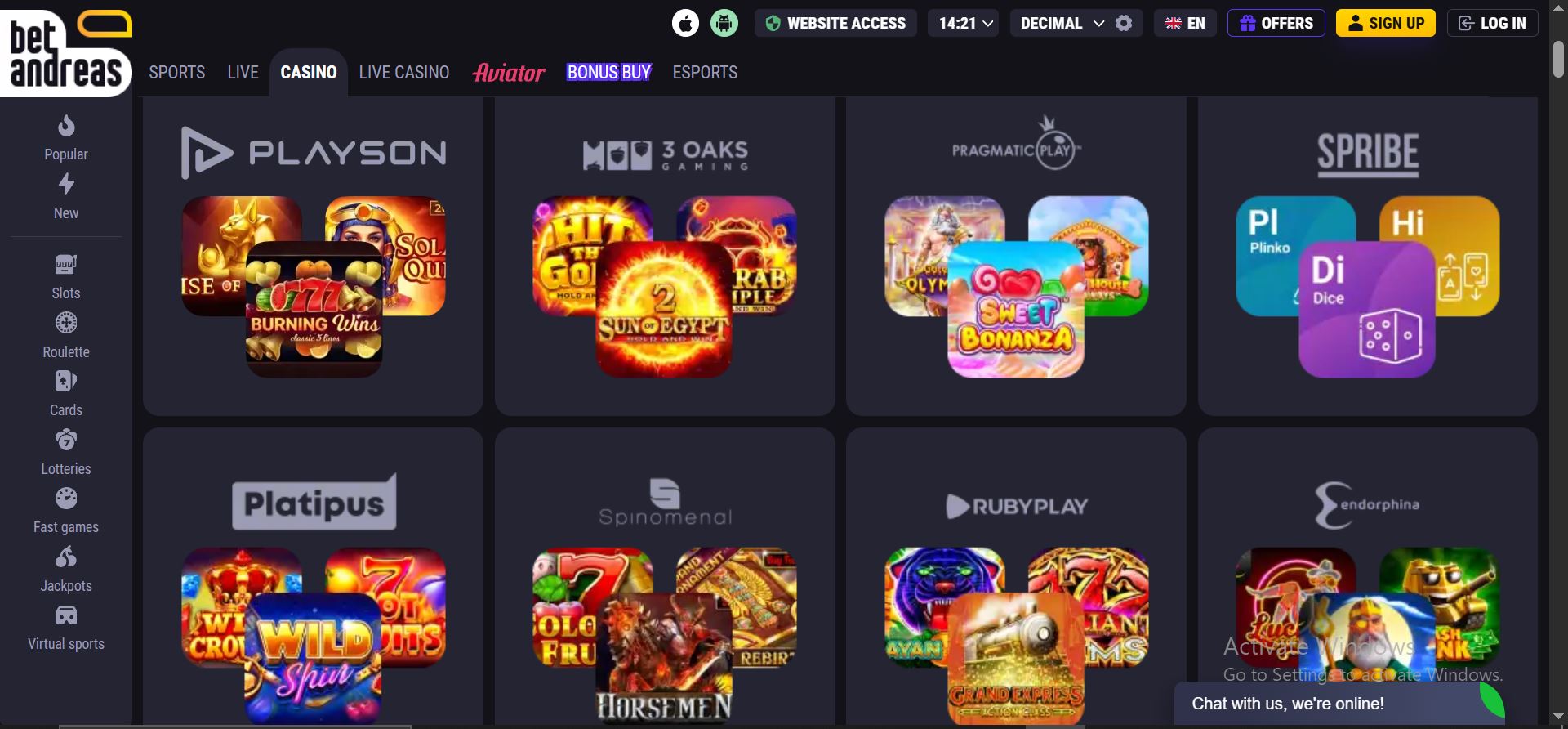 betandreas casino providers