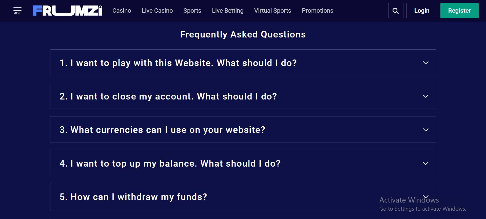 frumzi casino help centre