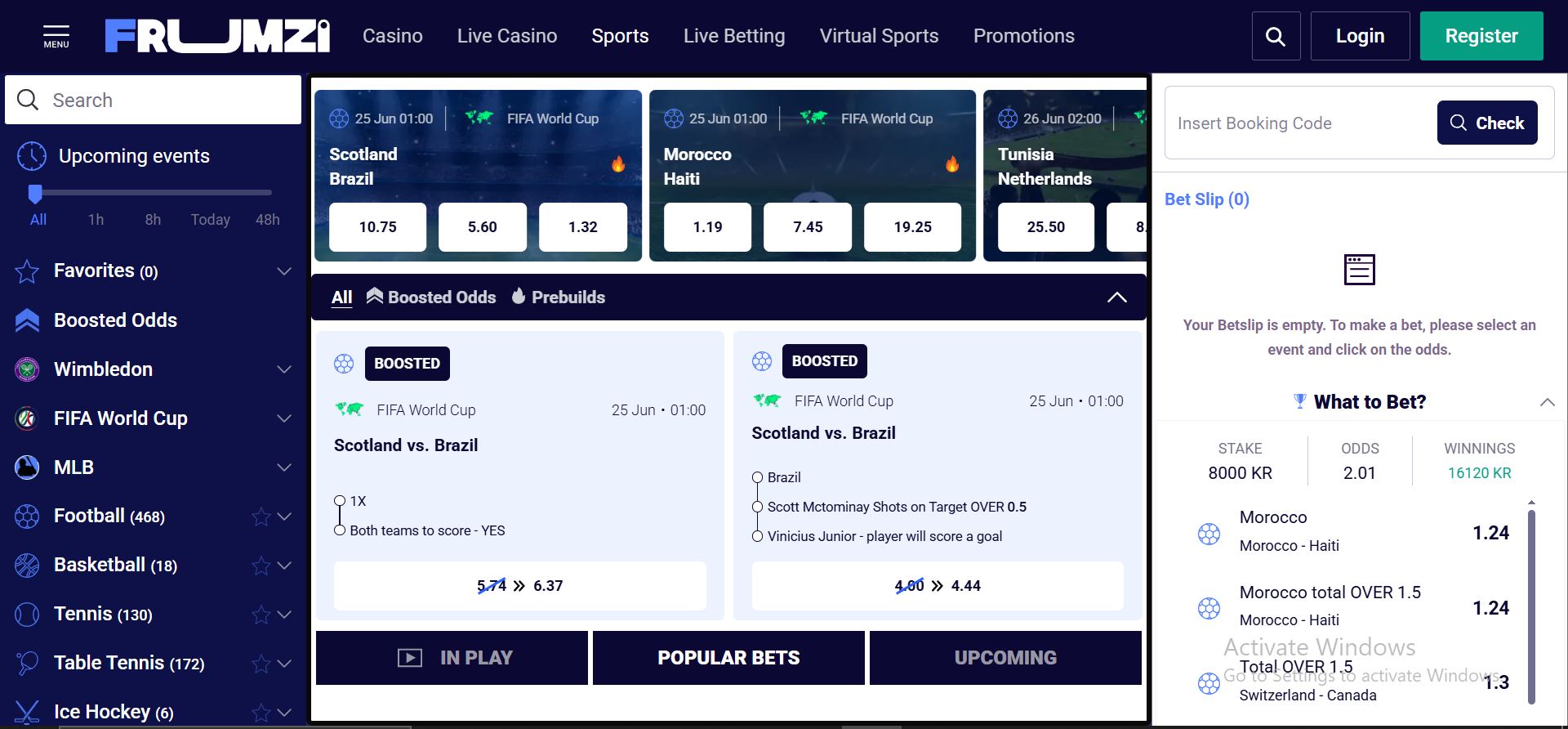 frumzi casino sports betting