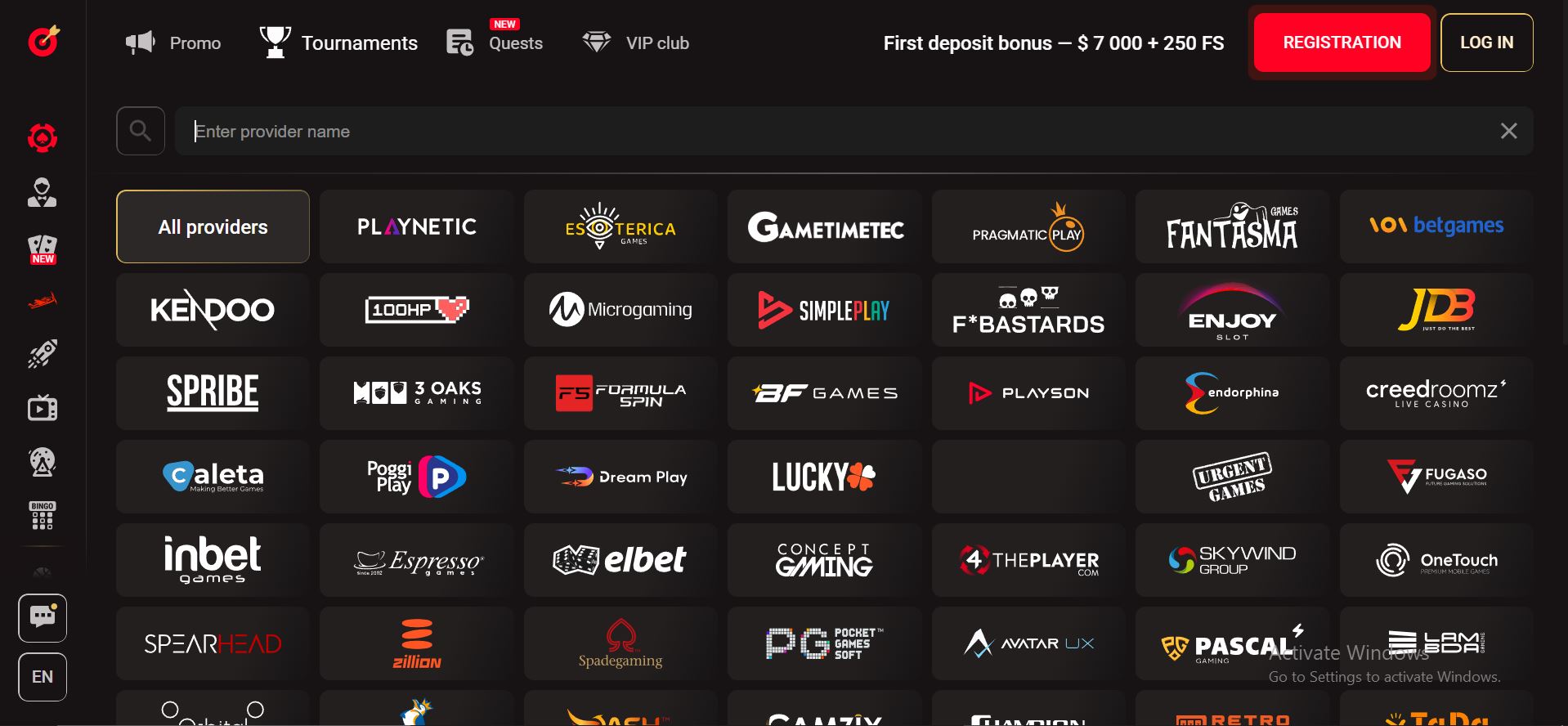 pinco casino providers