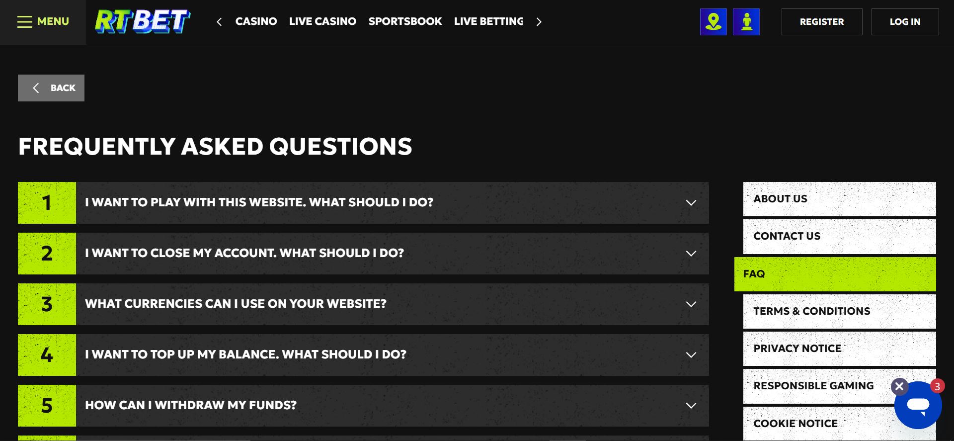 rtbet casino help centre