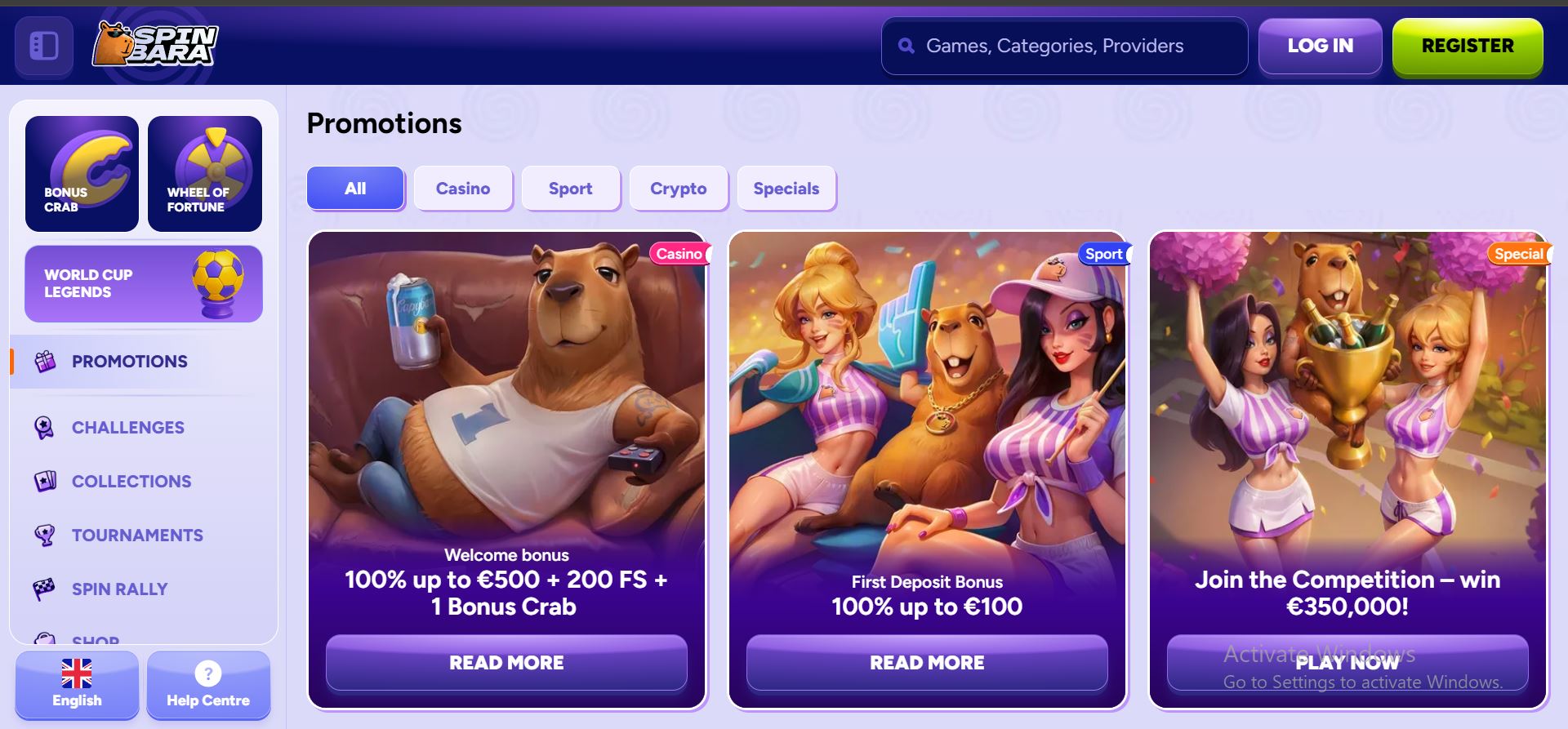 spinbara casino promotions