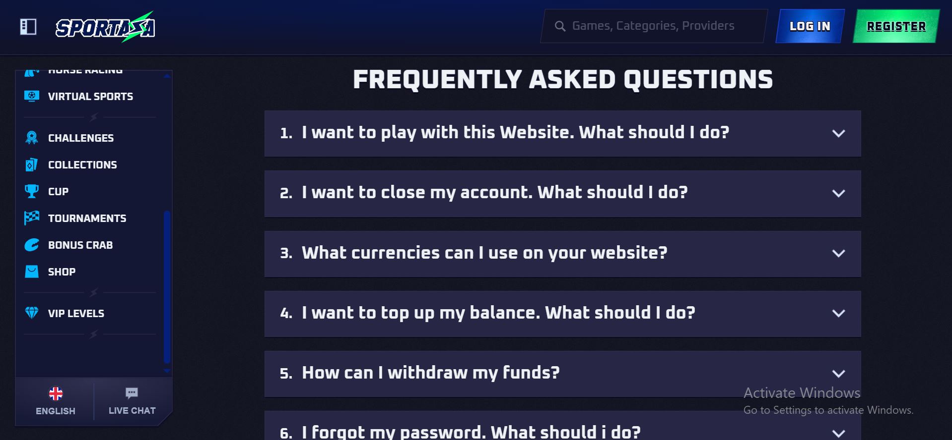 sportaza casino help centre