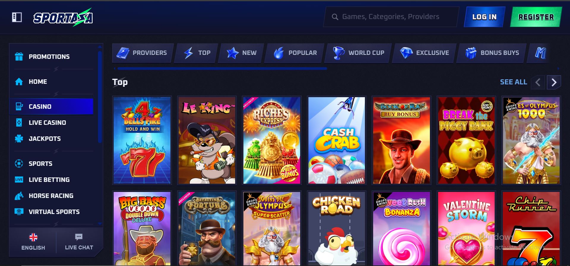 sportaza casino slot games