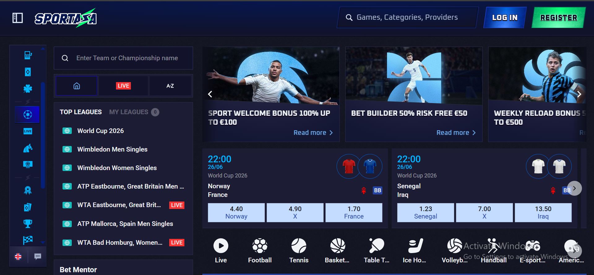 Sportaza sports betting