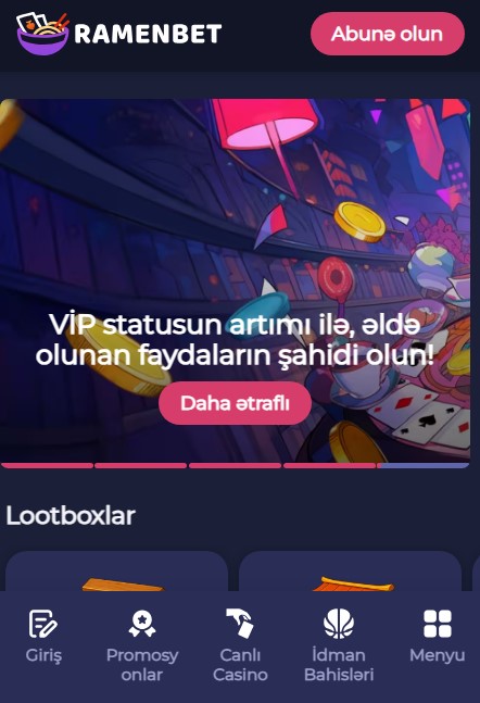 Ramenbet Casino Mobile View