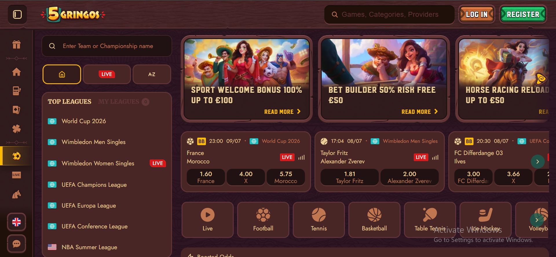 5 gringos casino sports betting