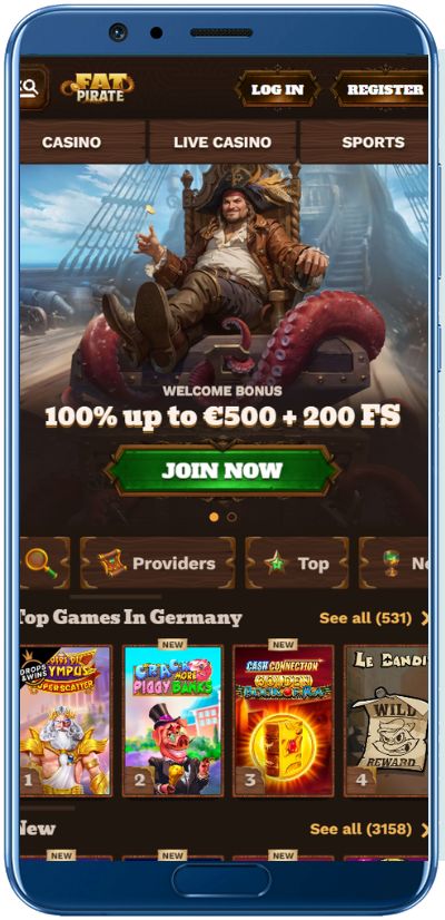 FatPirate Casino Mobile App Shot