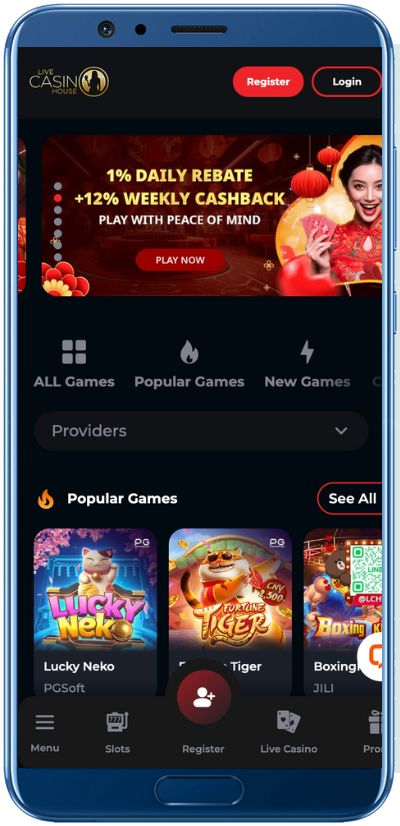 LiveCasinoHouse Casino Mobile App Shot