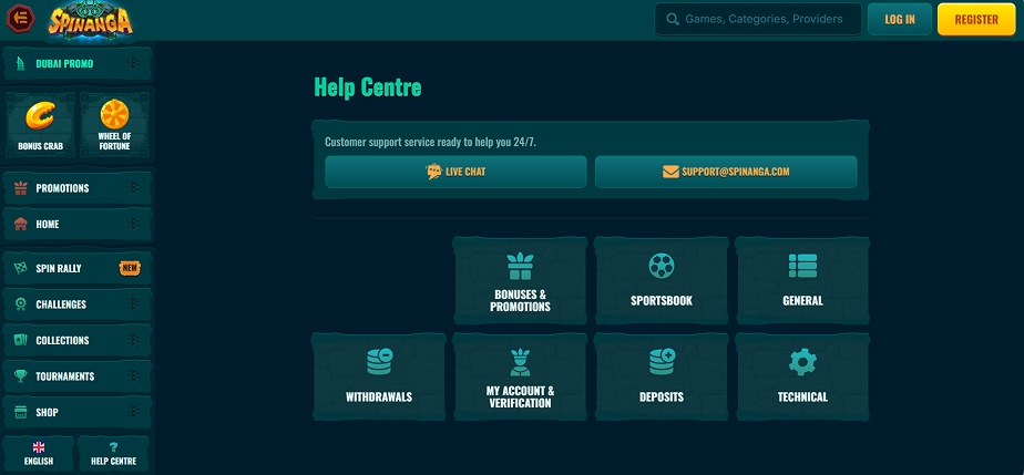 Spinanga Casino Help Centre