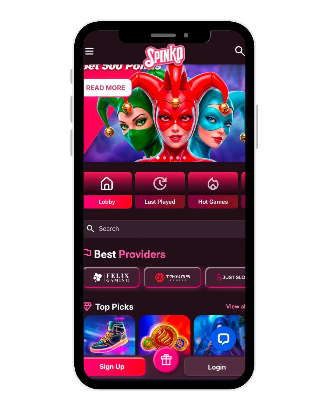 spinko casino mobile home