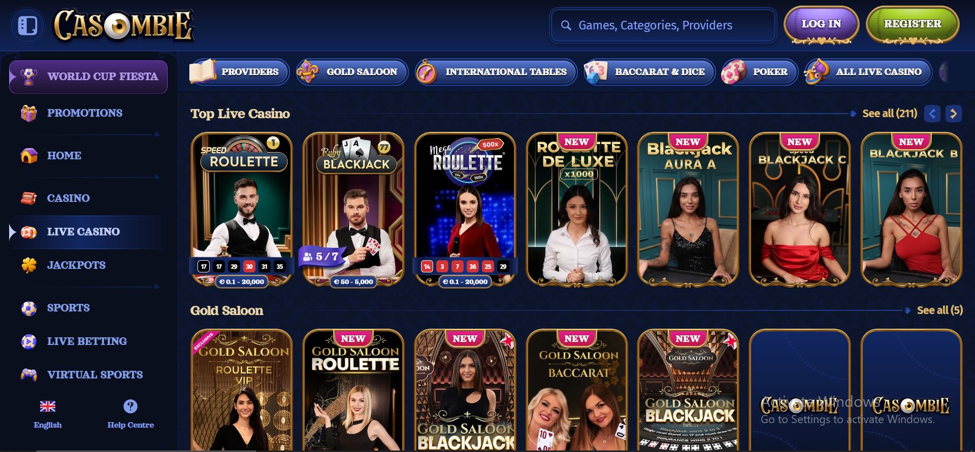 casombie casino live games