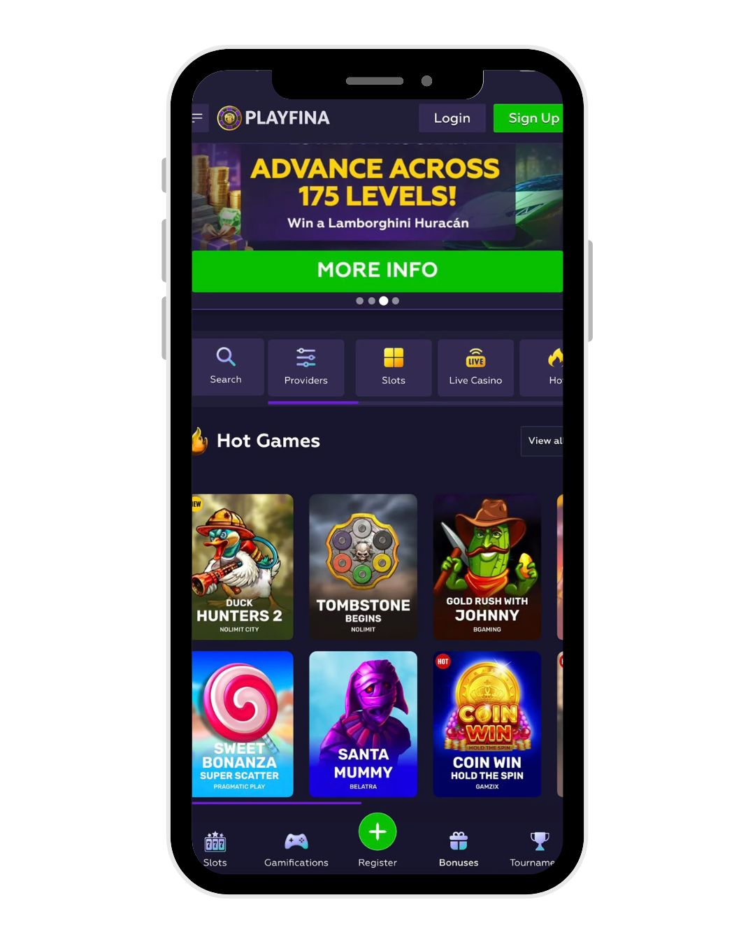 playfina casino mobile home