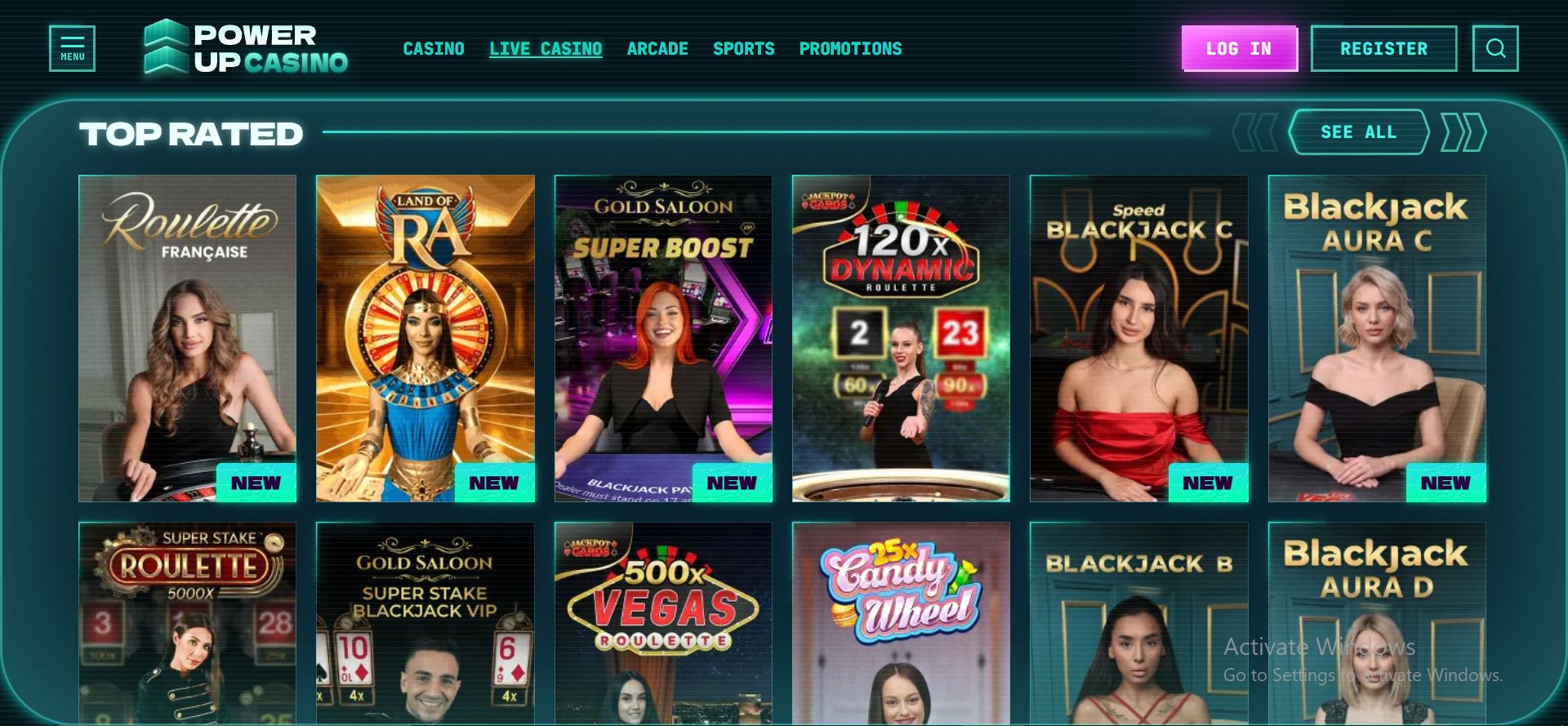 powerup casino live games