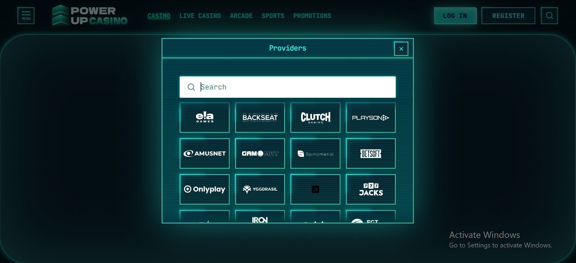 powerup casino providers