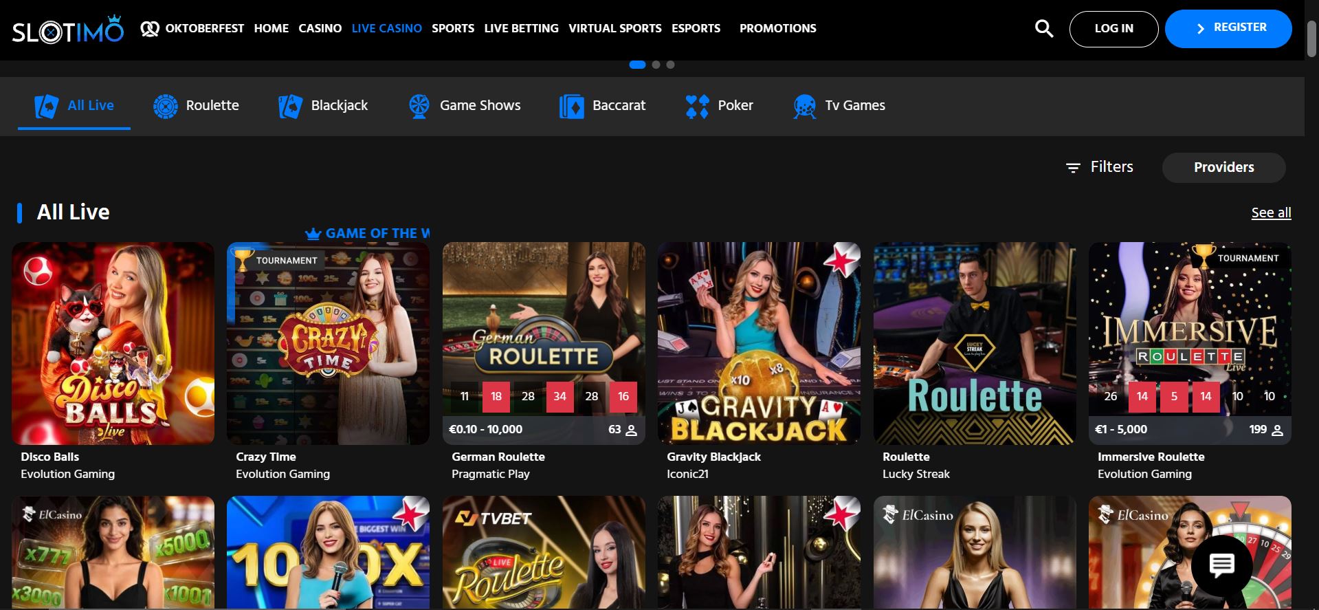 slotimo casino live games