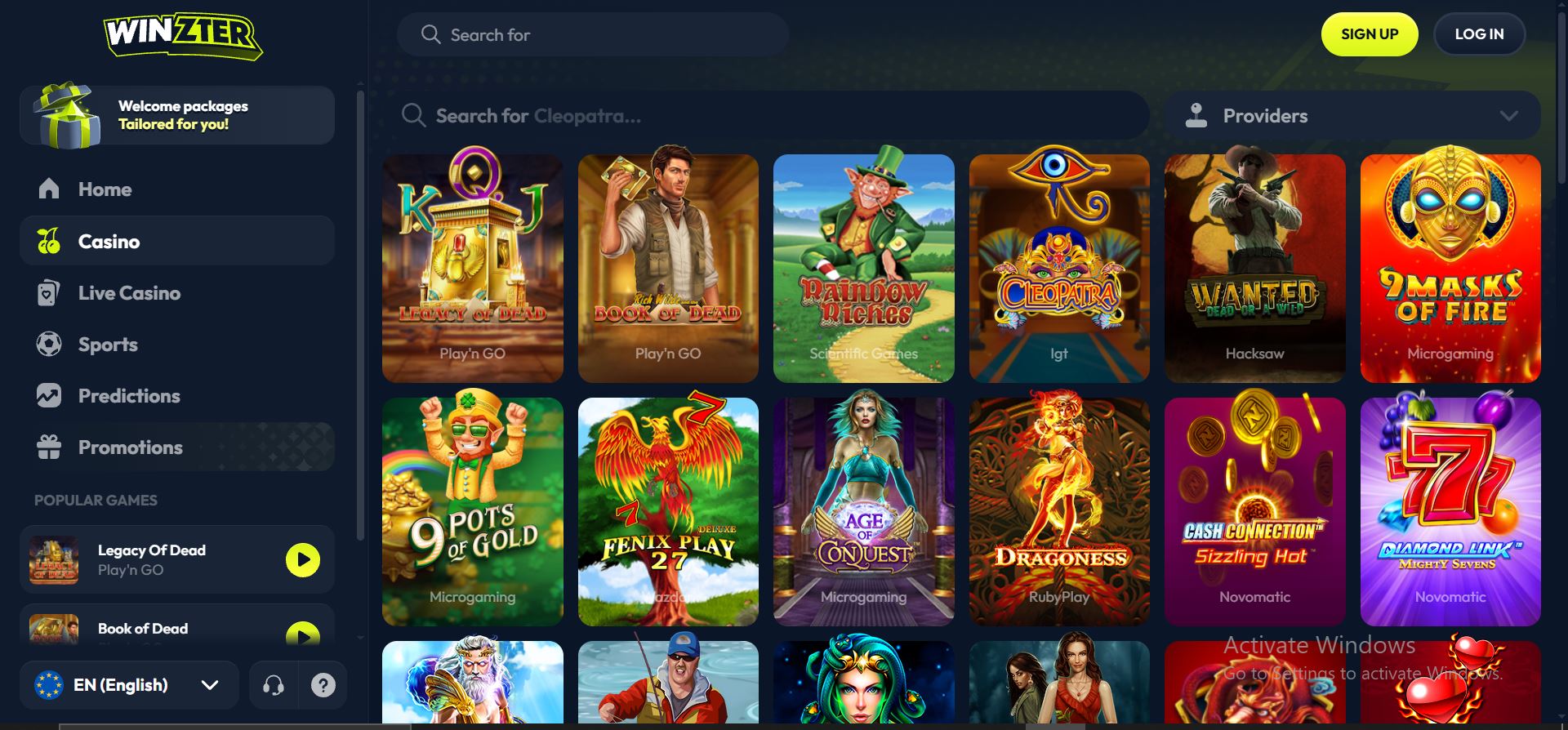 winzter casino slot games