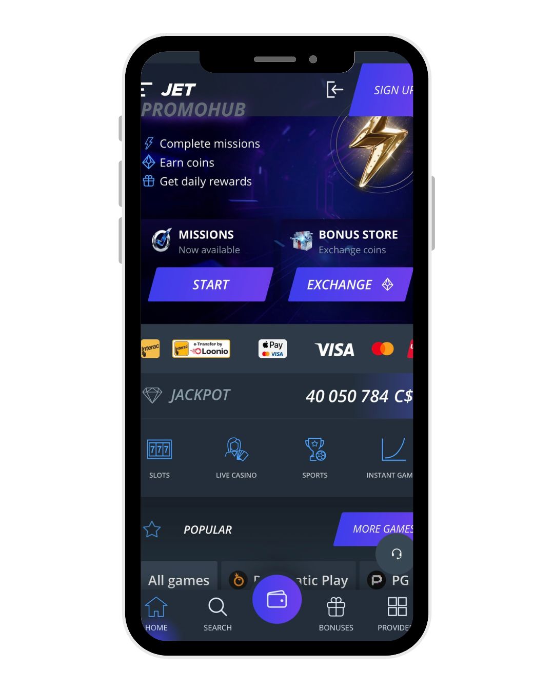 jet casino mobile home