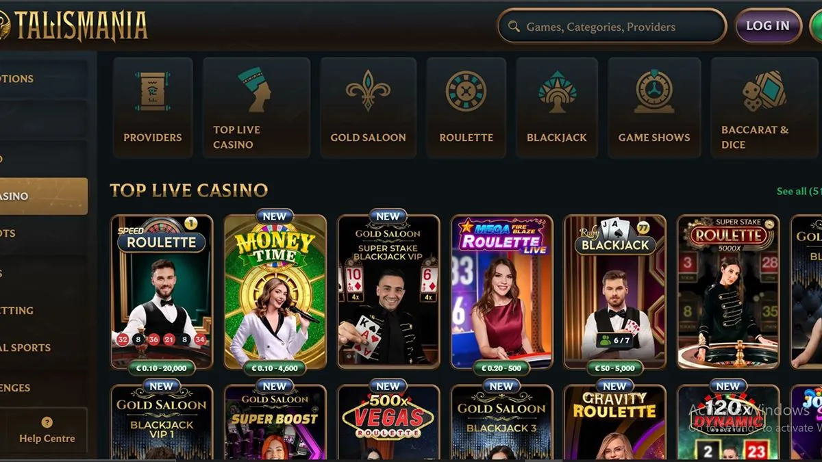 talismania live casino 1