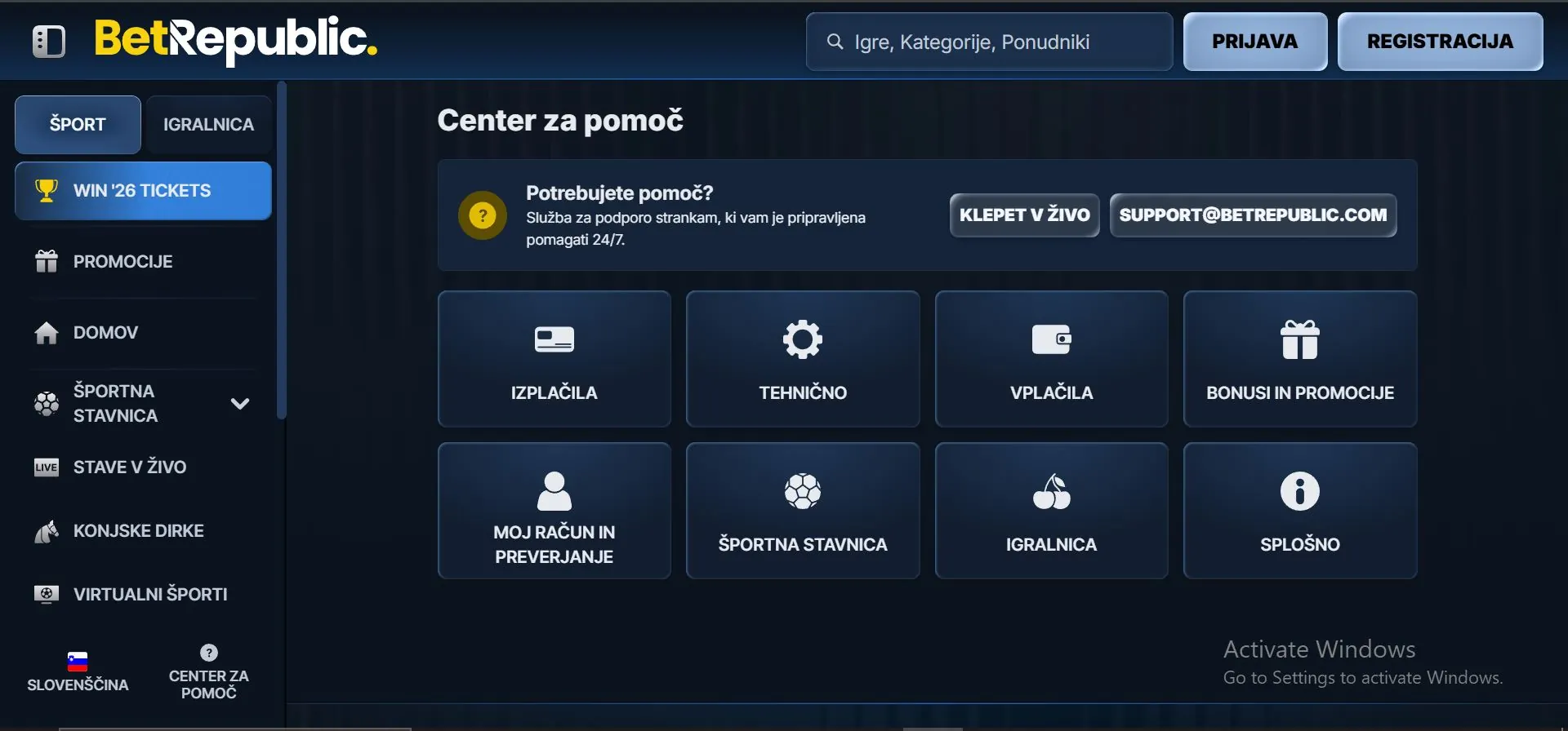 BetRepublic Casino help centre