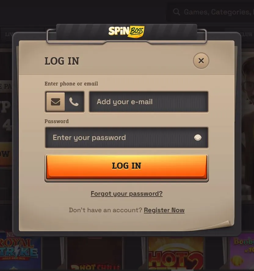 spinboss casino login