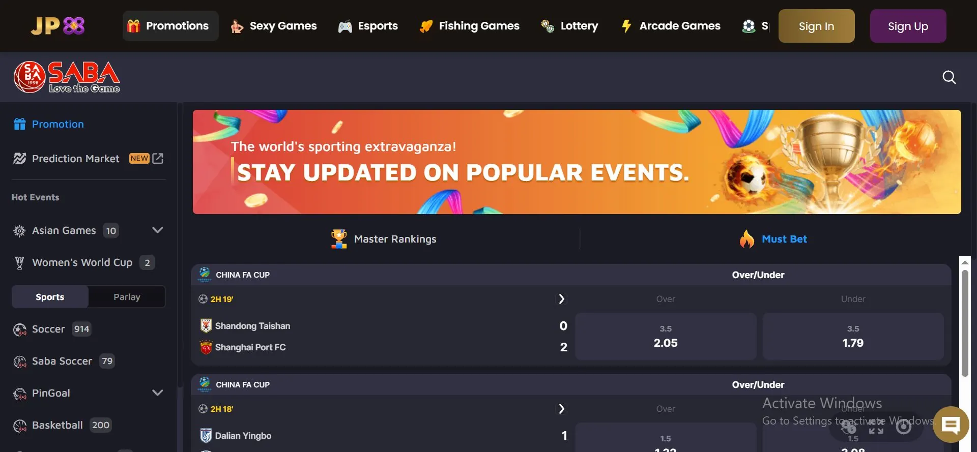 jp88 casino sports betting