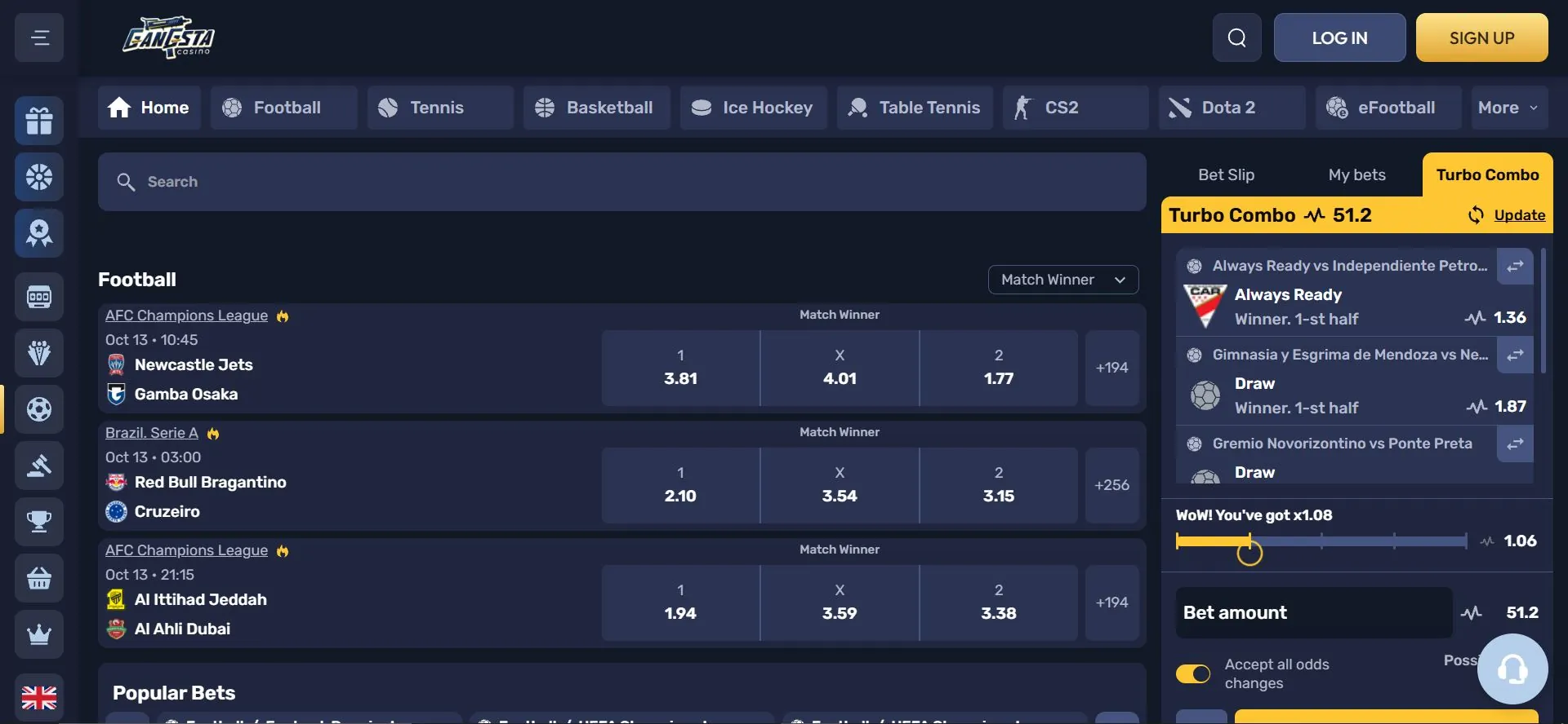 gangsta casino sports betting