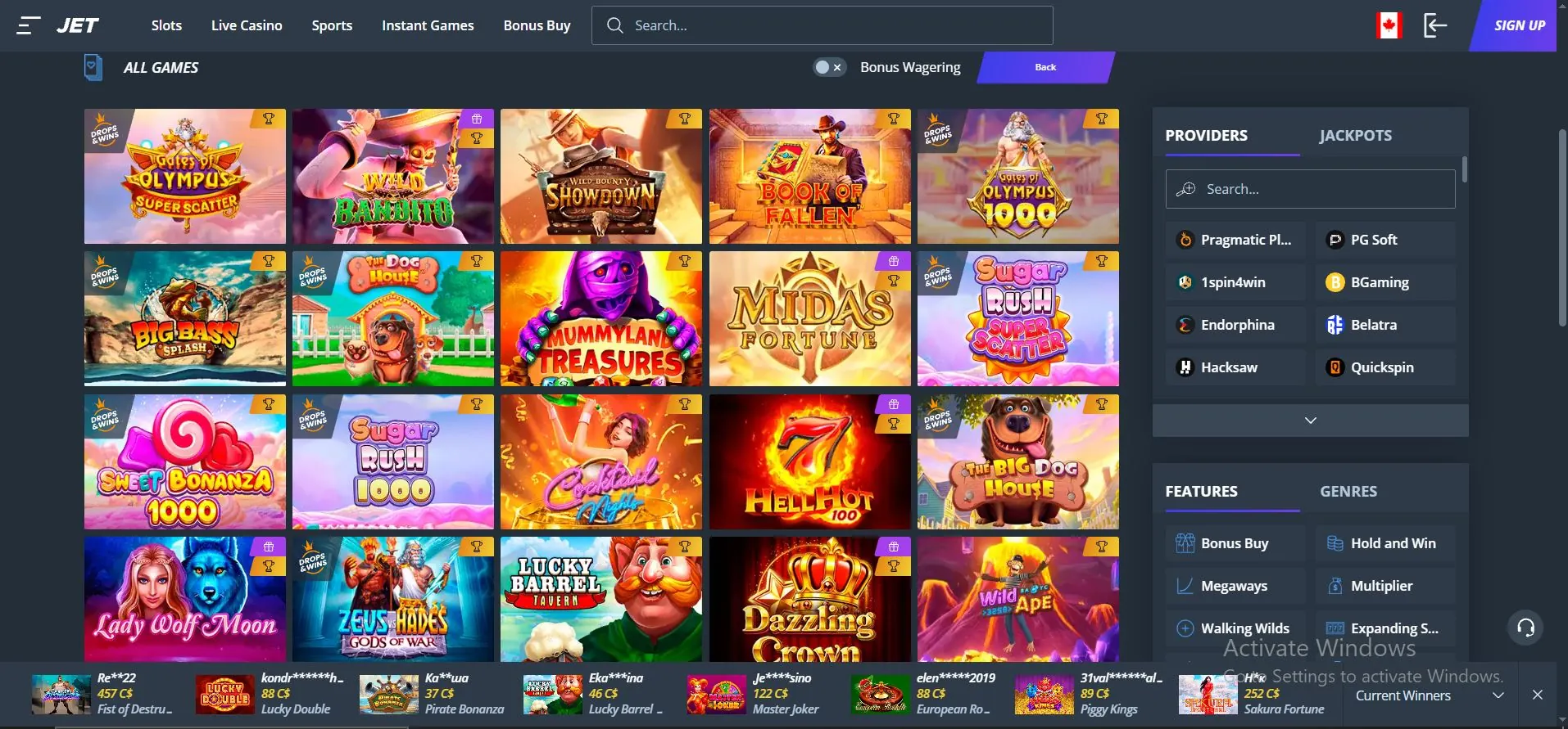 jet casino slot games