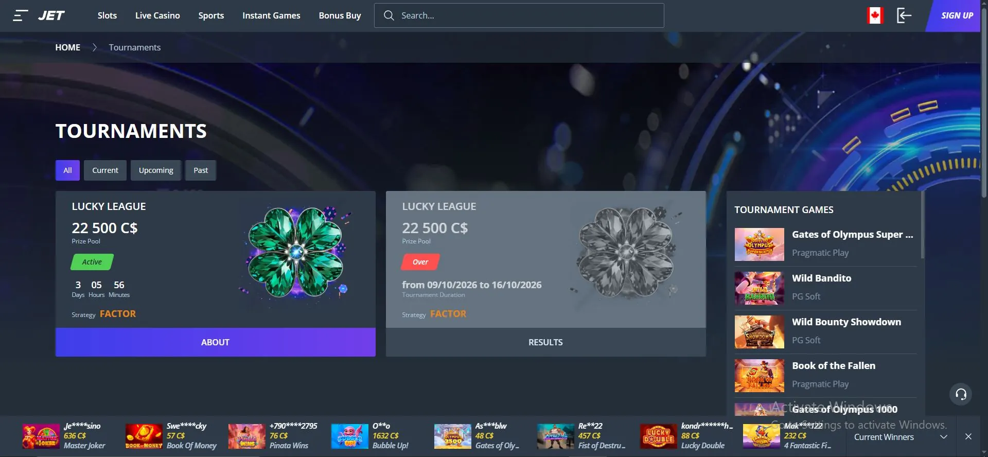 jet casino tournaments